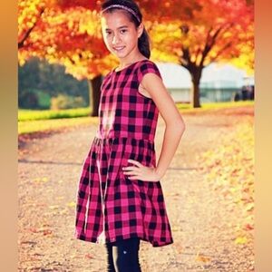GAP Pink and Black Plaid Kids Dress